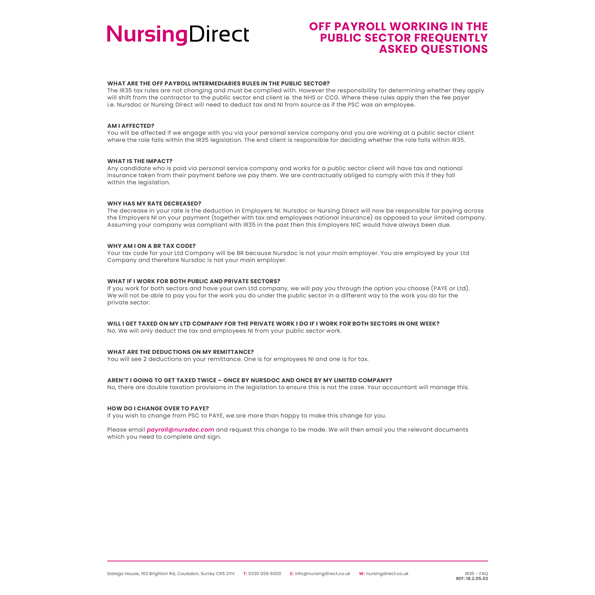 Nursing Direct IR35