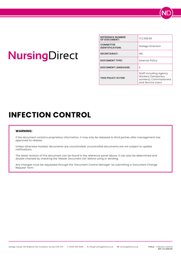 Nursing Direct Policy Infection Control
