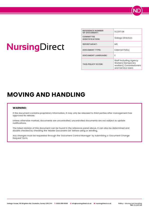 11.2.317.04 NDHL Policy Moving and Handling