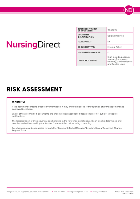 Nursing Direct Policy Risk Assessment