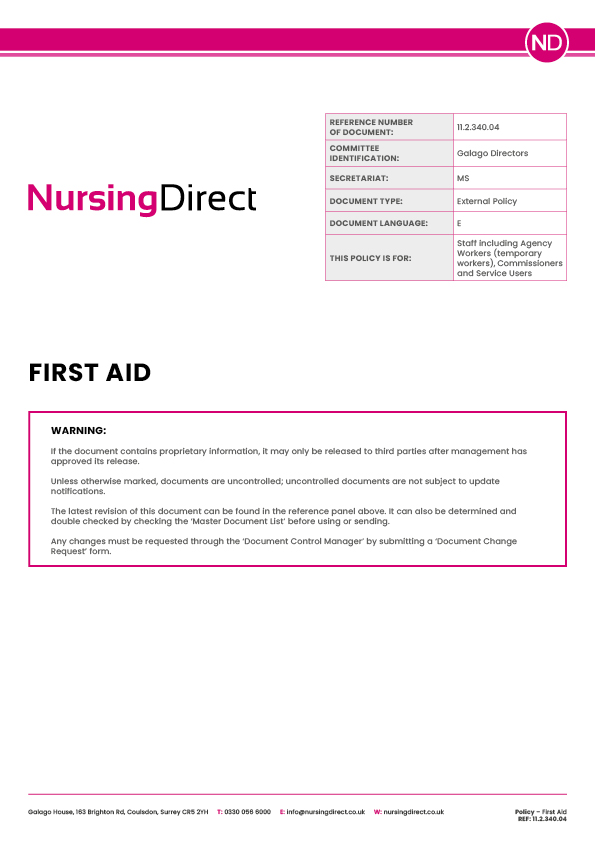 11.2.340.04 NDHL Policy First Aid