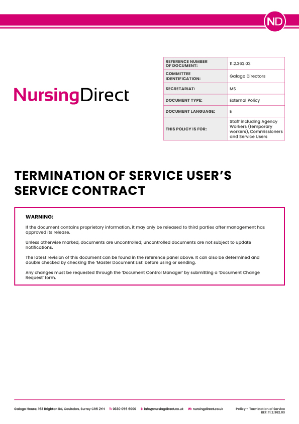 11.2.362.03 NDHL Policy Termination of Service Contract
