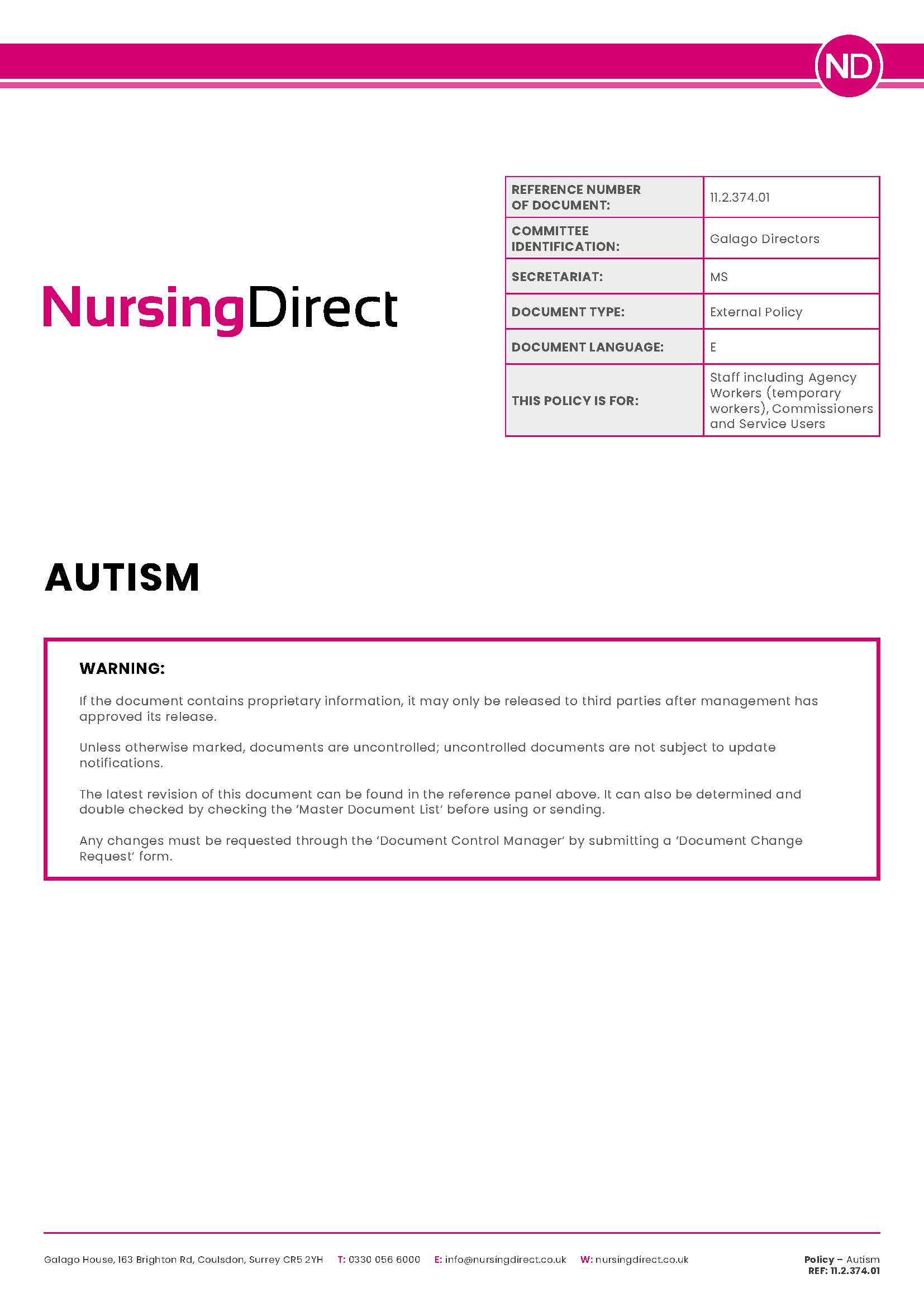 11.2.374.01 NDHL Policy Autism Page 1